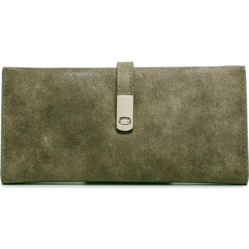 Wristband Women Long Wallet Fashion Matte Many Departments Wallet Female 2020 New Student Simple Buckle Two Fold Wallet Carteira