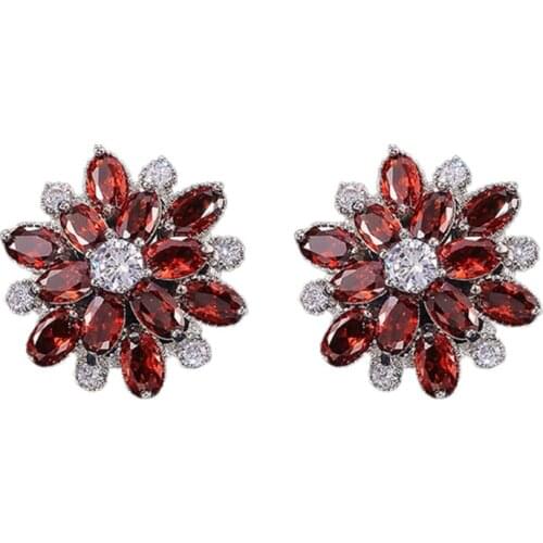 1 Pair Gorgeous Stud Earrings Women Girls Wedding Jewelry Cubic Zircon Ear Stud AXYD