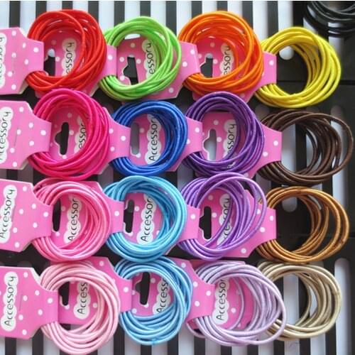 10pcs/lot Cute Girls Colourful Ring Elastic Hair Bands Children Safe Elastic Hair Ropes Rubber Bands Hair Accessories