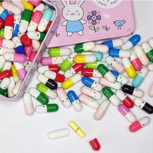 100pcs Korean Love Capsule Message in a Bottle Message Capsule Letter Pill Clear Mini Wish Bottle With Paper Scrip Storage