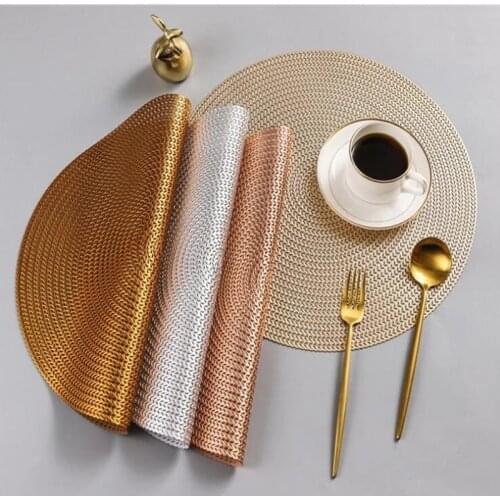 1/6PCS placemat restaurant round environmentally friendly PVC hollow placemat anti-scalding table mat steak placemat decoration