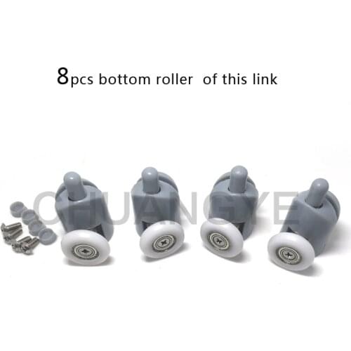 8pcs 25mm Bottom singel Shower Sliding Door Roller Runner Wheel For 5-6mm Glass Pulleys