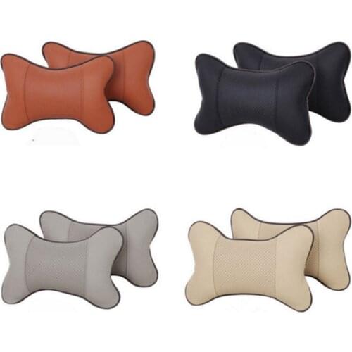 2pcs Car Neck Pillow Perforating Design PU Leather for Mercedes Benz A180 A200 A260 W203 W210 W211 AMG W204 C E S CLS CLK CLA