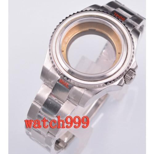 43mm watch case FIT ETA 2836 2824 NH35 NH36 Miyota 8205 8215 DG 2813 3804 movement silver sterile watch case sapphire glass