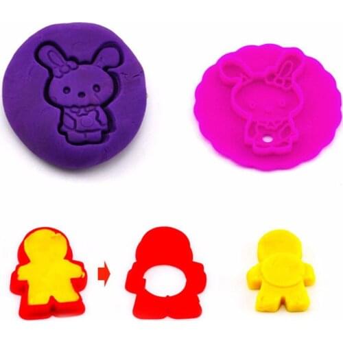 Kids Plasticine Moulds Toy Kit Plastic Mould Tools DIY Children Clay Cutters Dough Modeling Tool With Knife Roller Funny Toys