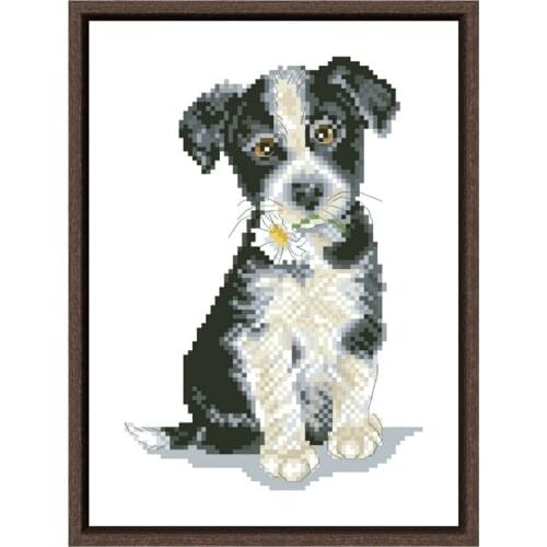 Boards border collie cross stitch kits dog embroidery needlework sets 18ct 14ct 11ct white cloth cotton thread DIY handmade
