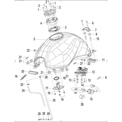 Fuel tank fuel pump fuel sensor page of Benelli TNT300 BN302