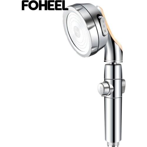 FOHEEL 3 Modes Water Spray Shower Head Filtered Shower Head One Button to Stop water Bathroom Accessories Handheld Shower Head