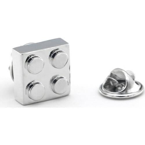 Mens Fashion Brooch Ladys Lapel Pin Clothing Backpack Badge Quality Brass Material Building Blocks Design Suit Pin For Men