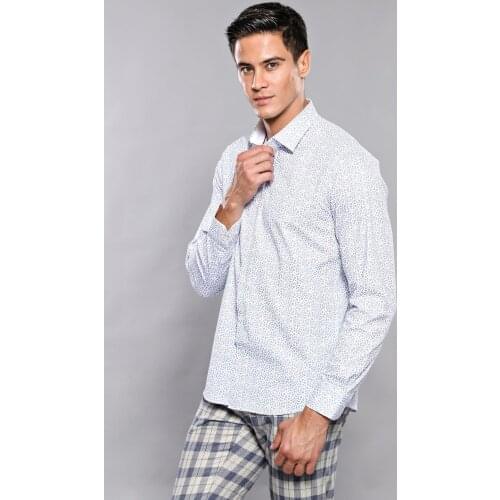 Patterned Long Sleeve Mens Shirt Wessi