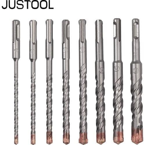 JUSTOOL 7/8PCS SDS Plus Hammer Drill Bit Set 40Cr steel Stone Drill Cross Cutter Concrete Drill Bit 5-18mm Saw Drilling Bits Set
