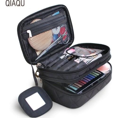 QIAQU high quality Zipper Man Women nylon Make Up Bag Cosmetic travel organizer for toiletries toiletry Travel Wash pouch