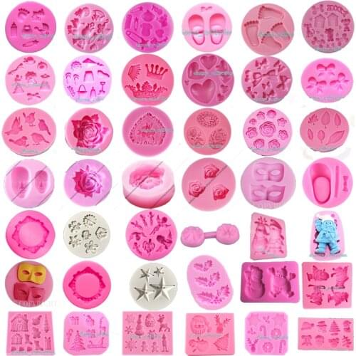 1pcs 3D Silicone Mold Baby Series Flower DIY Cake Baking Mold Fondant Cookie Chocolate Soap Mold Kitchen Bakeware