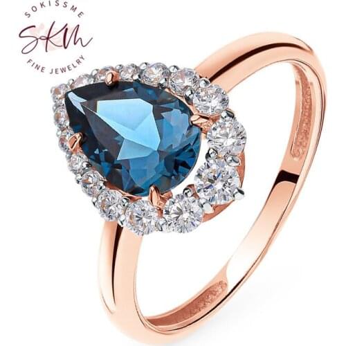 SKM AAA rings for women Vintage brand designer 14k rose gold Engagement wedding rings designer Luxury Fine Jewelry