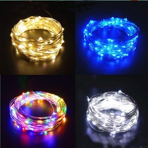 2/5/10M LED String Lights Copper Silver Wire Garland Light Waterproof Fairy Lights for Christmas Wedding Party Decoration