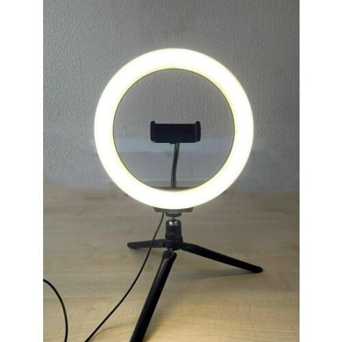 26cm Selfie LED Fill Ring Light w/Desk Tripod Stand Phone holder Bluetooth Remote shutter for Live Streaming Makeup Livelit lamp