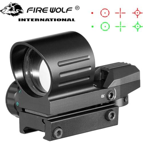 Tactical 4 Reticle Mode 1X Red Green Dot Sight Hunting Rifle Reflex Dot Sight Brightness Adjustable Aluminum Casing