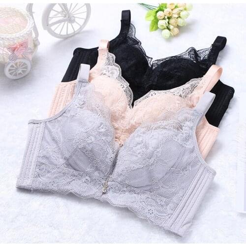 Spring and summer new products Japanese thin lace beauty back no steel ring bra small chest gathered sexy adjustable bra