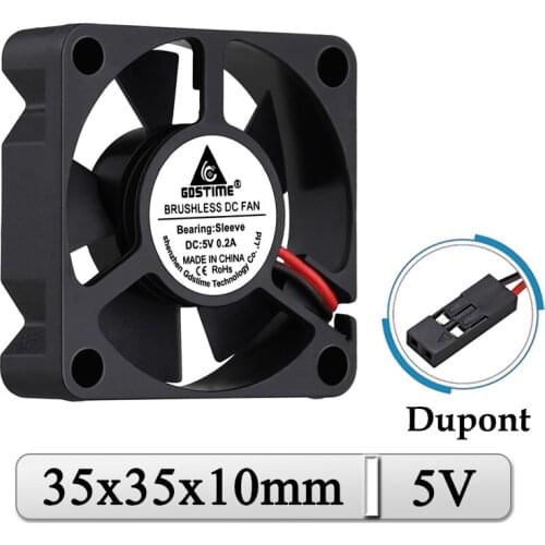 1Pcs Gdstime DC 5V Fan 35x35x10mm 35mm Dupont Plug Axial Radiator Fan 35mmx10mm Laptop 3.5cm Micro Brushless Cooling Fan