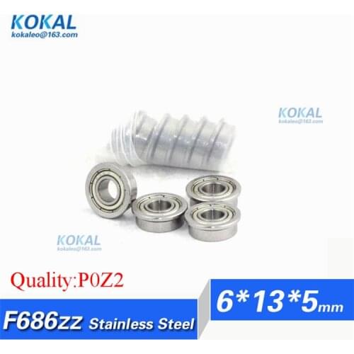 [SF686ZZ-P2]Free Shipping 10pcs stainless Steel flange bushing ABEC-5 440C ball bearing SF686zz SF686-zz SF686 6*13*5mm