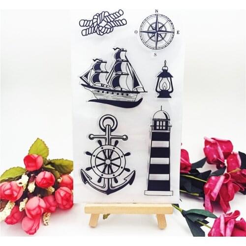 11*20CM Hot selling sailboat transparent clear stamp / silicone seal roller stamp DIY scrapbook album / card production
