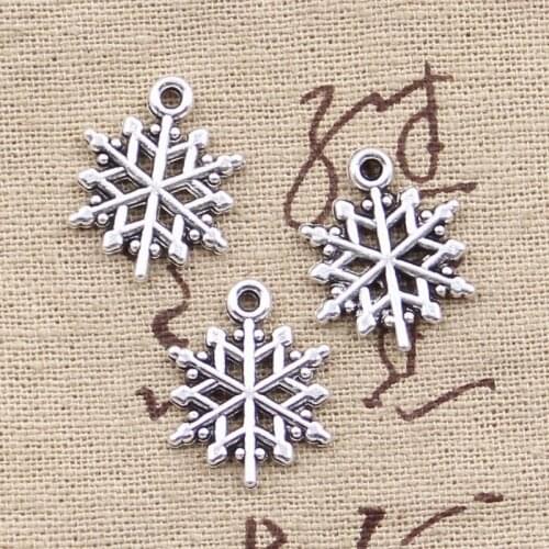 15pcs Charms Snowflake Snow 19x15mm Antique Making Pendant fit,Vintage Tibetan Silver color,DIY Handmade Jewelry