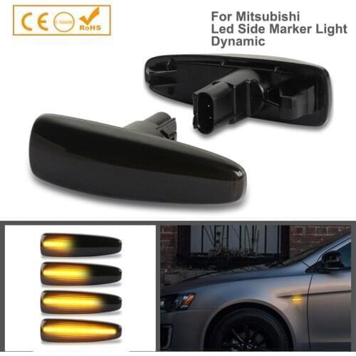 2PcsDynamic LED Side Marker Light Turn Signal Lamp Car Accessories For Mitsubishi Outlander Sport Lancer Sportack Mirage Montero