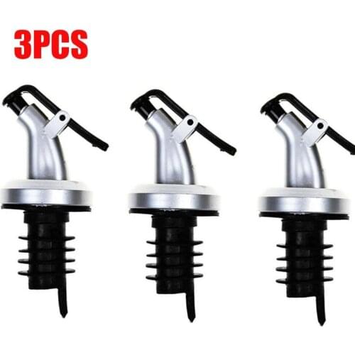 Oil Bottle Stopper Lock Plug Seal Leak-proof Food Grade Rubber Nozzle Sprayer Liquor Dispenser Wine Pourer Kitchen Bar Tool 3PCS