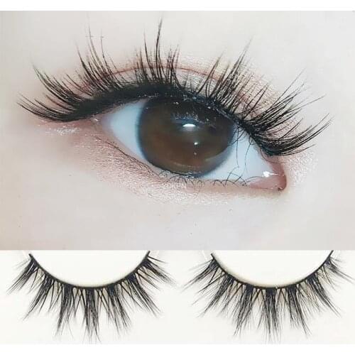 3D False Eyelashes Handmade Natural Cross False Eyelashes Japanese Cotton Thread Stem Nude Makeup Realistic Makeup Tools