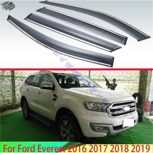 For Ford Everest 2016-2018 Plastic Exterior Visor Vent Shades Window Sun Rain Guard Deflector 4pcs