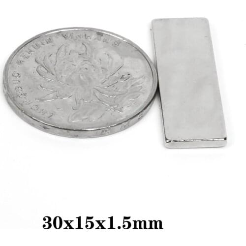 5~100pcs 30x15x1.5 block Strong Magnetic Magnets Thickness 1.5 Permanent Neodymium Magnet 30x15x1.5mm Sheet Magnet 30*15*1.5 mm