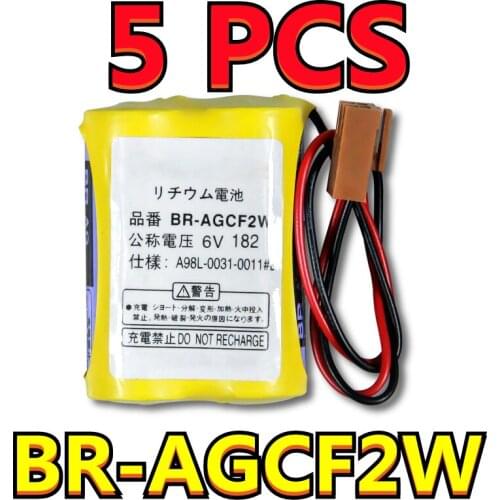 5PCS Original NEW Battery For PANASONIC BR-AGCF2W Lithium 6V PLC Batteries With FANAC Brown Belt Hook Plug