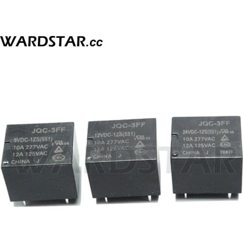 5pcs Relay HF- JQC- 3FF-5VDC-1HS JQC-3FF-9VDC-1HS JQC-3FF-12VDC-1HS JQC-3FF-24VDC-1HS 10A 4pins DC5V DC12V DC24V JQC-3FF Relays