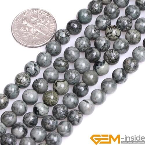 6mm 8mm Round Natural Gray Bre Jaspers Beads Natural Stone Beads DIY Loose Beads For Jewelry Making Strand 15 Inch Wholesale