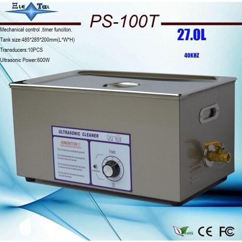 AC 110/220v PS-100T 600W 40kHz hardware Auto parts ultrasonic cleaner machine 27L with free basket