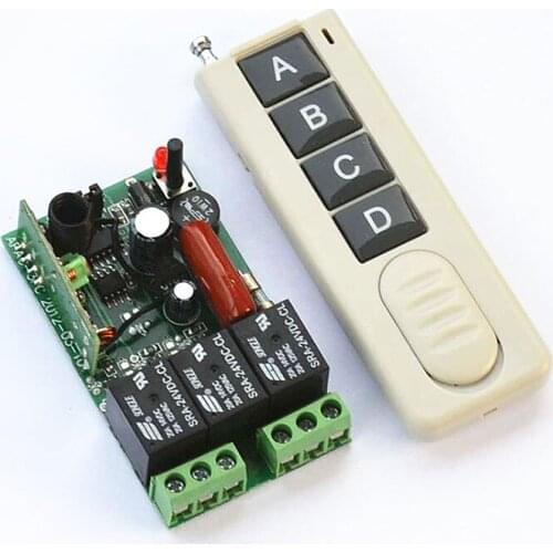 AC 110V 220V 3CH wireless remote control switch with ultra-thin 4 button remote control lighting industrial product controller
