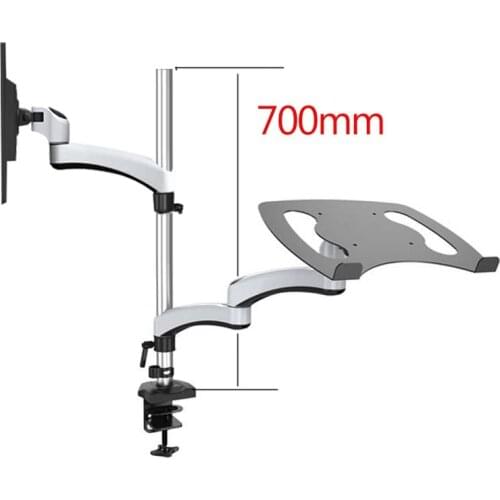 DL-LK111 70cm high Aluminum 15"-27" monitor arms desk mount+dual arm laptop stand notebook bracket computer holder