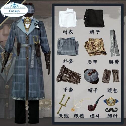 Anime! Identity V Naib Subedar Mr. Reasoning QiZhen Fasion Uniform Cosplay Costume Halloween Carnival Party Suit S-XXL 2021 NEW