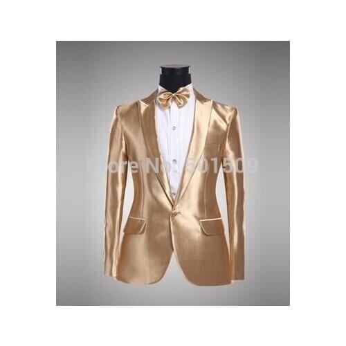 Free shipping mens golden suit tuxedo suit/stage/event/only jacket