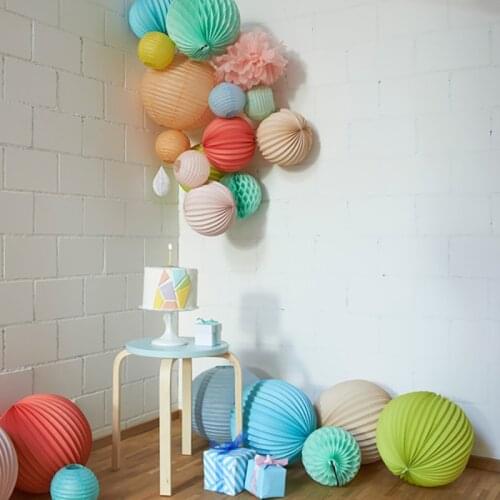 1pc 20cm Large Accordion Pleated Paper Lanterns Watermelon Lantern Wedding Baby Shower Birthday Party Decorations For Home