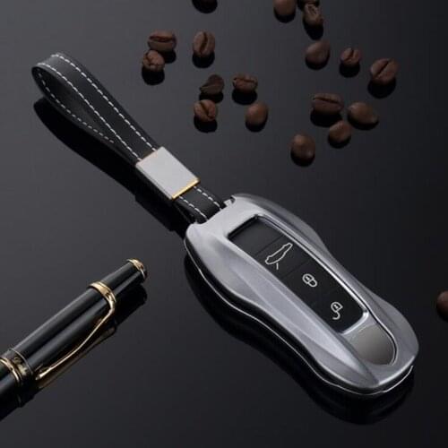 Remote Car Key Case Cover Smart Key Shell For Porsche Cayenne Macan 911 Boxster Cayman Panamera Aviation aluminum Chrome Color