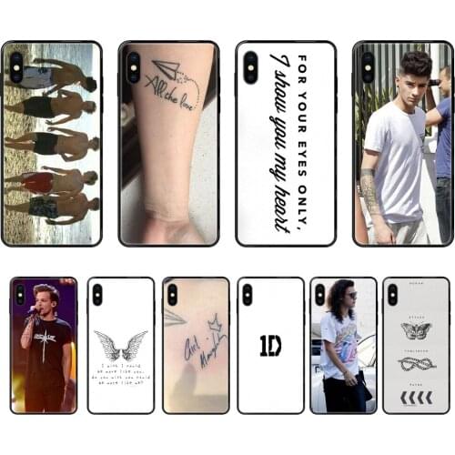 One Direction Tattoo Black Soft TPU Case Capa Cover For Xiaomi Redmi 3S 4X 4A 5 5A 6 6A 7 7A 8 8A 8T 9 9A K20 K30 S2 Y2 Pro