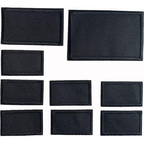 5Pcs Black Rectangle Embroidered Patches For Clothes Iron on Patch Applique Sticker DIY Badges Apparel Accessories