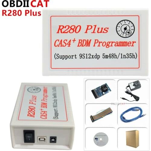 DHL Free R280 CAS4 BDM programmer R280 Plus support CAS,CAS4,EWS4,EZS MC9S12XEP100 Chip (5M48H/1N35H) CAS4 BDM programmer