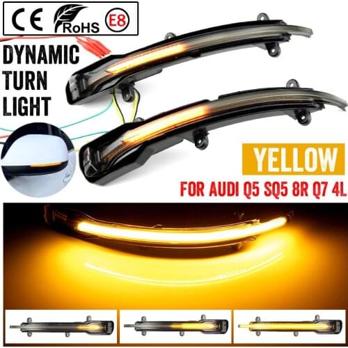 For Audi Q5 SQ5 8R 2008-2017 Q7 SQ7 4L Facelift 2009-2015 Side Mirror Flashing Light LED Dynamic Turn Signal Blinker