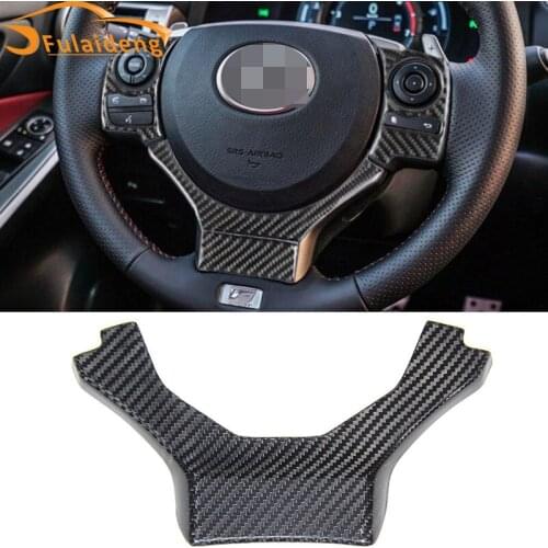 For Lexus NX200 NX200t NX300h 2015-2021 ABS Carbon Fiber Interior Steering Wheel Cover Trim Car Styling Accessories