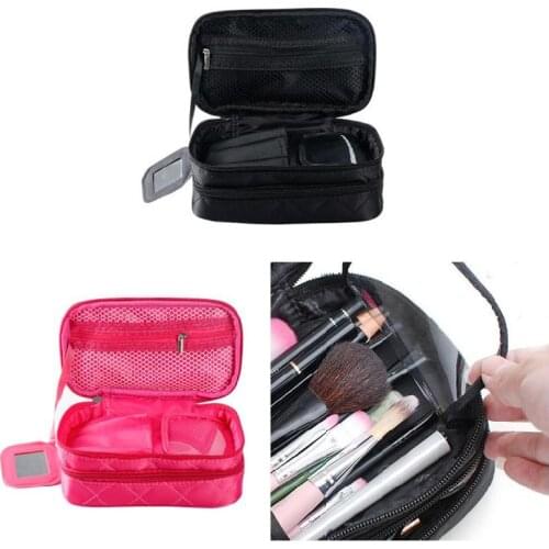 Double Layers Makeup Bag Waterproof Rhomboids Travel Cosmetic Toiletry Necessaries Bag Case Best Sale-WT