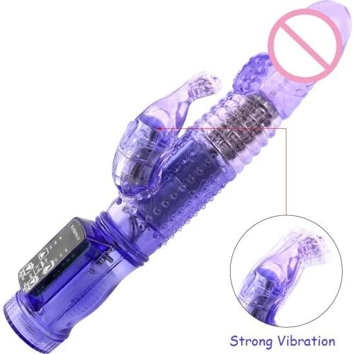 G Spot Dildo Rabbit Vibrator Masturbator Sex for Women Vagina Clitoris Double Vibrator 12 Speeds Vagina Vibration Adult Toys
