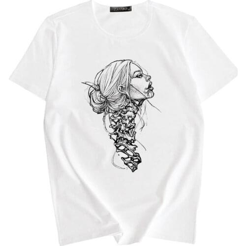 2021 Summer Casual Wild Tshirt White Round Neck short sleeve t-shirt Simple Hipster T shirt Harajuku print women Tshirt