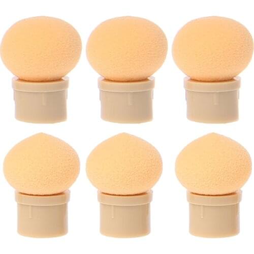 6PCS Sponge Heads Powder Brush Shade Gradient Pen Manicure Nail Art Tool